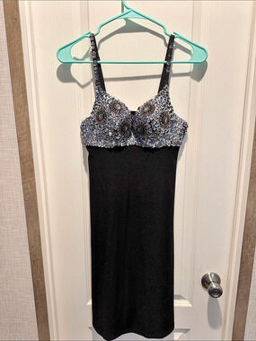 Black Embellished Midi Dress Like New